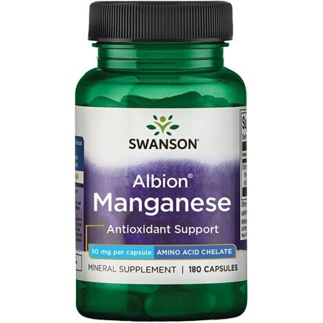 Swanson Albion Chelated Manganese 10mg - 180 Capsule (Mangan chelat)